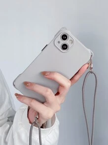 4-Corner Anti-Drop Hanging Ring Gray Shell + Gray Shoulder Strap Suitable For IPhone 15 Pro Max/11/12/13/14 PLUS/15 Pro/XR/7P/IPhone 16 Pro Max/16 Plus/16 Pro/16/IPhone 17/17 Pro/17 AIR/17 PRO MAX - Grey - View 5