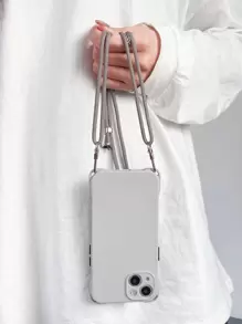 4-Corner Anti-Drop Hanging Ring Gray Shell + Gray Shoulder Strap Suitable For IPhone 15 Pro Max/11/12/13/14 PLUS/15 Pro/XR/7P/IPhone 16 Pro Max/16 Plus/16 Pro/16/IPhone 17/17 Pro/17 AIR/17 PRO MAX - Grey - View 7