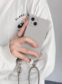 4-Corner Anti-Drop Hanging Ring Gray Shell + Gray Shoulder Strap Suitable For IPhone 15 Pro Max/11/12/13/14 PLUS/15 Pro/XR/7P/IPhone 16 Pro Max/16 Plus/16 Pro/16/IPhone 17/17 Pro/17 AIR/17 PRO MAX - Grey - View 8