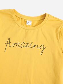 SHEIN Bộ hai mảnh Gái Nút phía trước Lá thư Ăn mặc đẹp - Nhiều màu - Xem 4