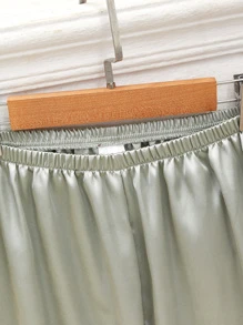 Snug Zone 3sets Contrast Binding Satin Pajama Set, Fall & Winter Clothes - Multicolor - View 4