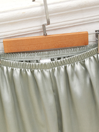 Snug Zone 3套撞色包边缎面睡衣套装，秋冬服装