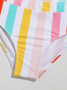 SHEIN Tween Girl Striped Bikini Set Summer Beach - Multicolor - View 4
