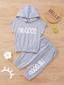 Bộ thời trang bé trai Túi Lá thư Giải trí - Màu Xám nhạt - Xem 3