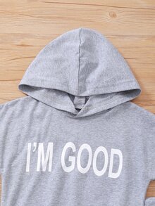 Bộ thời trang bé trai Túi Lá thư Giải trí - Màu Xám nhạt - Xem 4