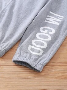 Bộ thời trang bé trai Túi Lá thư Giải trí - Màu Xám nhạt - Xem 6