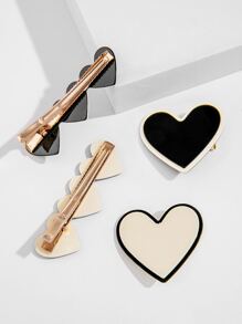 4 cái Trái Tim Trang Trí Tóc Kẹp - Nhiều màu - Xem 2