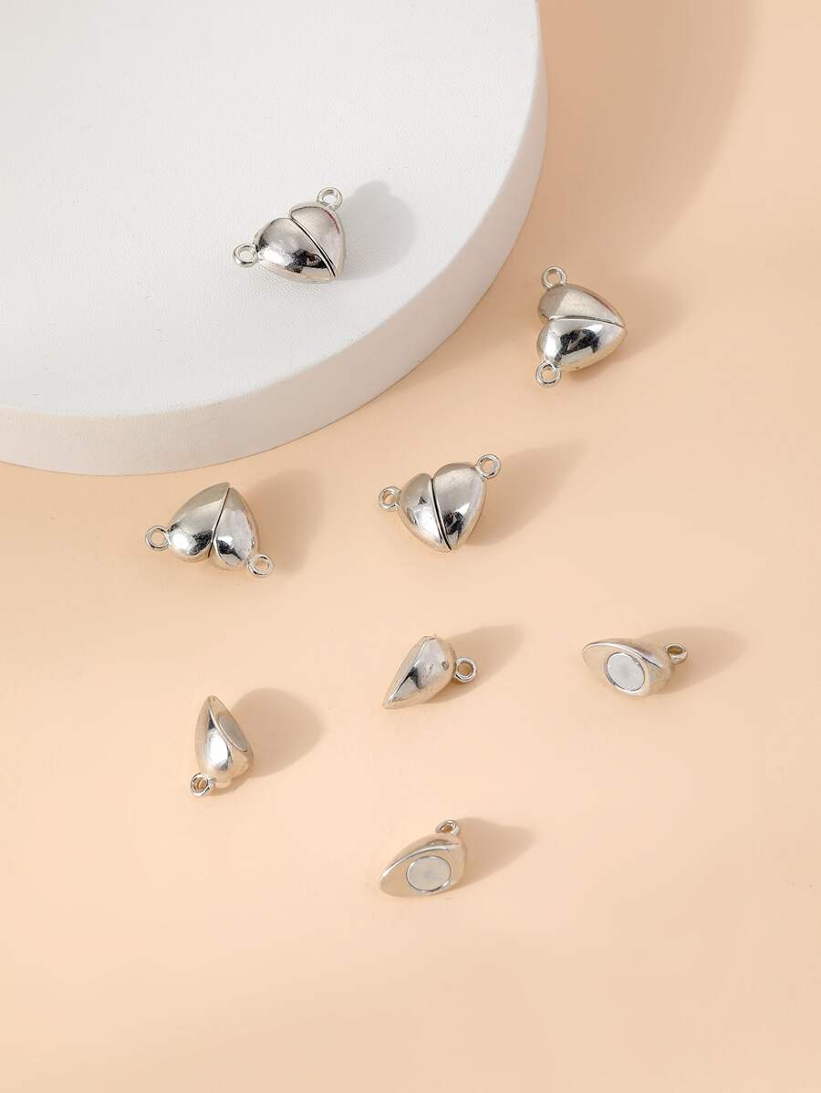 6入組磁性扣愛心設計DIY首飾吊墜