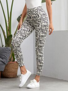 EMERY ROSE Allover Print Crop Leggings - Multicolor - View 1