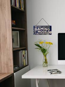 Slogan Graphic Wooden Wall Hanging - Multicolor - View 3