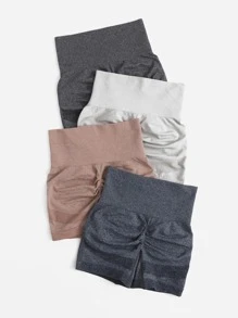 Yoga Basic Quần Shorts Thể thao Nữ màu trơn - Nhiều màu - Xem 2