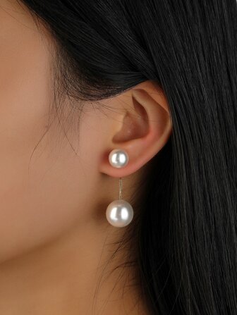 假珍珠裝飾耳環夾