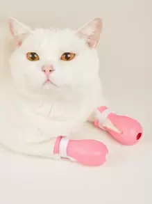 4 cái Bảo vệ chân tắm cho thú cưng - Hồng - Xem 1