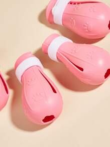 4 cái Bảo vệ chân tắm cho thú cưng - Hồng - Xem 3