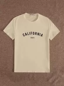 SHEIN Unity Number And Letter Graphic Tee Graphic Tees Women Tops - Apricot - View 5