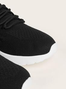 Cuccoo Lace-up Front Hollow Out Running Shoes - Black - View 3