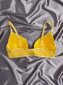 3pcs Contrast Lace Underwire Bra Set Lingerie - Multicolor - View 2