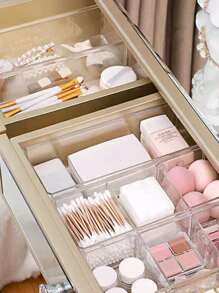 SHEIN Organizador de maquillaje apilable con compartimentos sin BPA BASIC LIVING