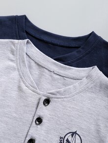 小男童2入組帆船和字母圖案POLO衫 - 彩色 - 查看 5