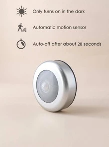 1入組塑膠櫃底燈圓形感應小夜燈 - 白色 - 查看 6