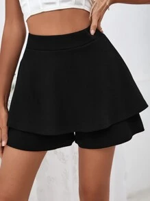 SHEIN Frenchy High Waist 2 In 1 Shorts - Black - View 6