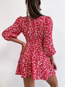 SHEIN PETITE 小碎花燈籠袖洋裝