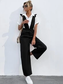 Áo liền quần nữ Xù màu trơn Giải trí - màu đen - Xem 5