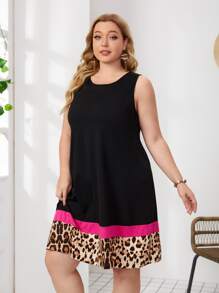 EMERY ROSE Đầm Plus Size Túi Khối Màu Báo Giải trí - Nhiều màu - Xem 4