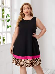 EMERY ROSE Đầm Plus Size Túi Khối Màu Báo Giải trí - Nhiều màu - Xem 5