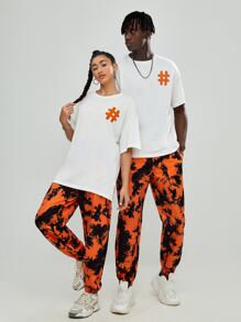 Manfinity 1pc Drop Shoulder Embroidery Detail Tee - White - View 4