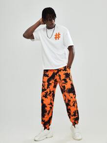 Manfinity 1pc Drop Shoulder Embroidery Detail Tee - White - View 1