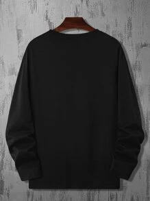 Manfinity Tops Nam Nút màu trơn Giải trí - màu đen - Xem 2