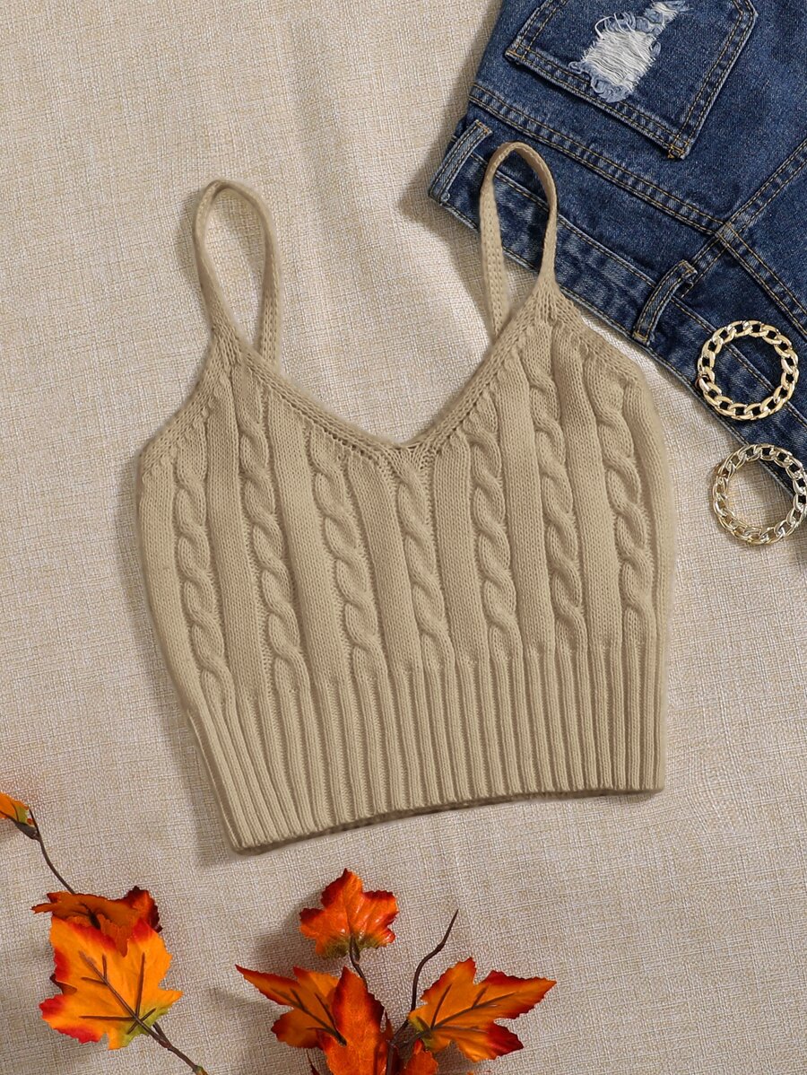 Chiquease Cable Knit Cami Top
