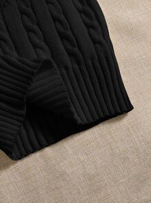 Franclia 麻花編織吊帶上衣 - 黑色 - 查看 3