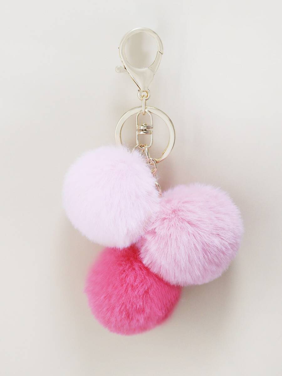 Pom Pom Charm Keychain Car Accessories Bag Charm Backpack For School Cute Goth Y2k Bag Accessories Lanyards With Id Holder Car Accessories Bag Charms Christmas Gift - Multicolor - View 1