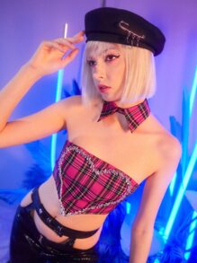 SHEIN ICON Áo nữ Lộ Lưng Pha lê kim cương kẻ sọc Gợi cảm - Nhiều màu - Xem 9