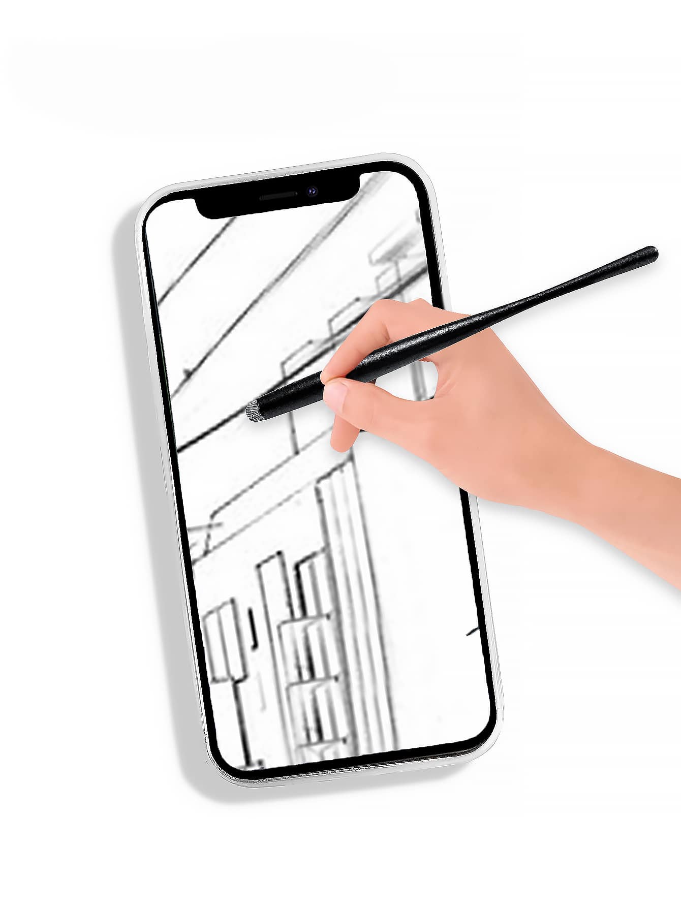 1pc Plain Stylus Pen - Black - View 1