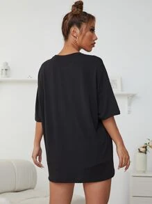 Áo thun nữ Ô tô/xe hơi Slogan Giải trí - màu đen - Xem 2