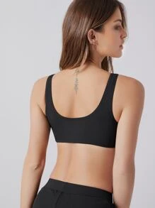 Plain Bikini Top - Black - View 2