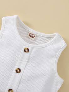 Bộ đồ Em bé Thắt lưng Nút Sọc Giải trí - Nhiều màu - Xem 3