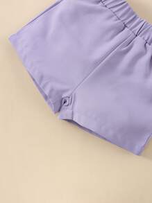 Baby Fake Pocket Jacket & Cami Top & Shorts - Multicolor - View 8