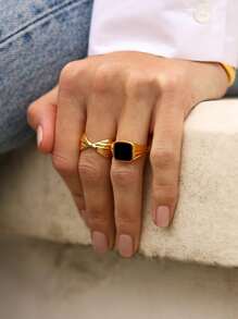 10pcs  Simple Ring - Yellow Gold - View 4