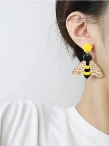 Bee Drop Earrings - Multicolor - View 2