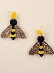Bee Drop Earrings - Multicolor - View 3