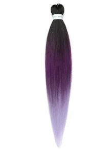 Ombre Long Straight Synthetic Hair Braid - Lilac Purple - View 2