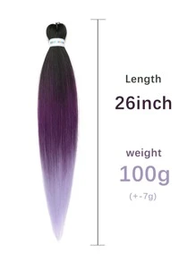 Ombre Long Straight Synthetic Hair Braid - Lilac Purple - View 4