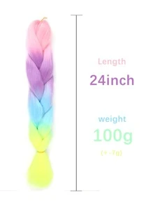 1 pieza de ombré largo sintético pelo trenzado - Multicolor - Ver 3