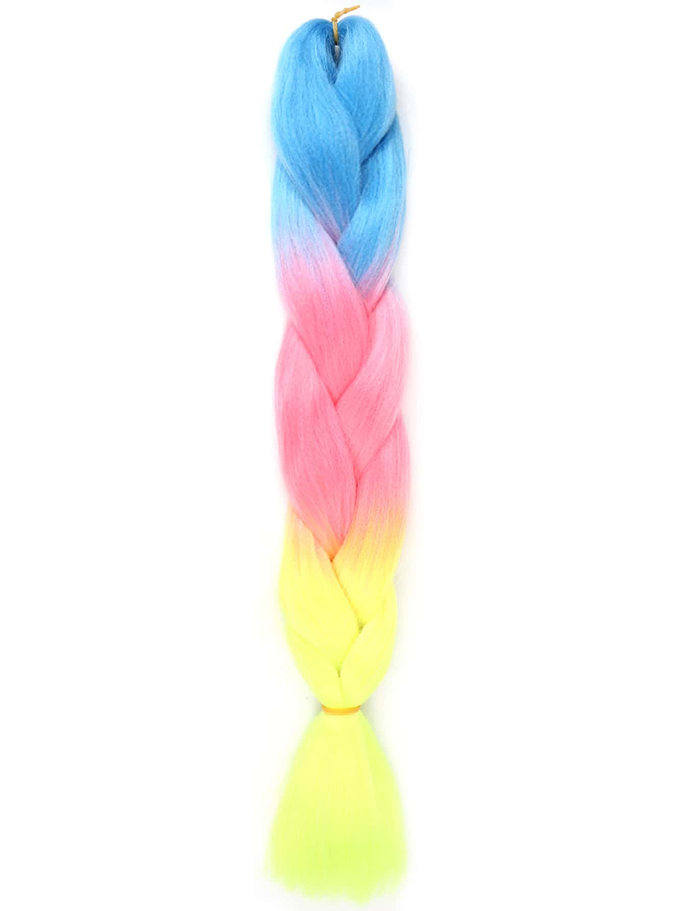 1pc Ombre Long Synthetic Hair Braid - Multicolor - View 1