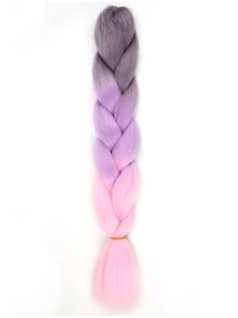 1pc Ombre Long Synthetic Hair Braid - Multicolor - View 3