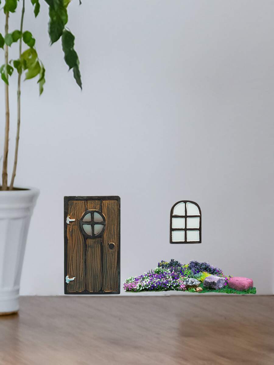 Nhãn Dán Tường Hoa Văn Và Cửa, Decal Dán Tường Nghệ Thuật Tự Dính Cho Trang Trí Nhà - Nhiều màu - Xem 1